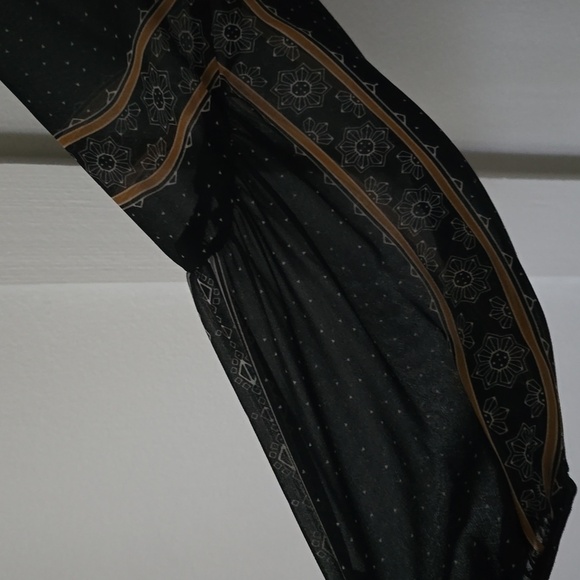 WHISTLES LONDON Black Boho Peasant Midi Dress Flowy Patterned Floral US 2 - Picture 6 of 9